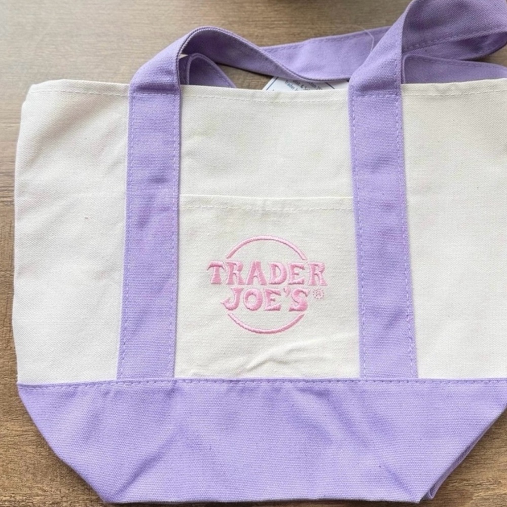Purple and Cream Tote Bag